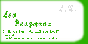 leo meszaros business card